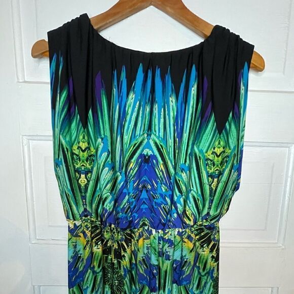 Fenn Wright Manson Green Blue Black Multi Color Sleveless Dress - Picture 4 of 8